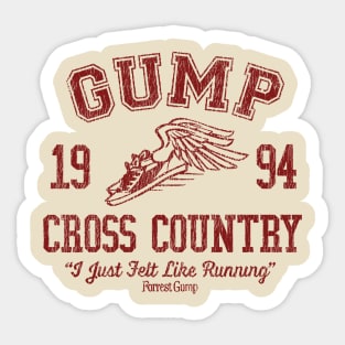 Vintage Gump Cross Country 1994 Sticker